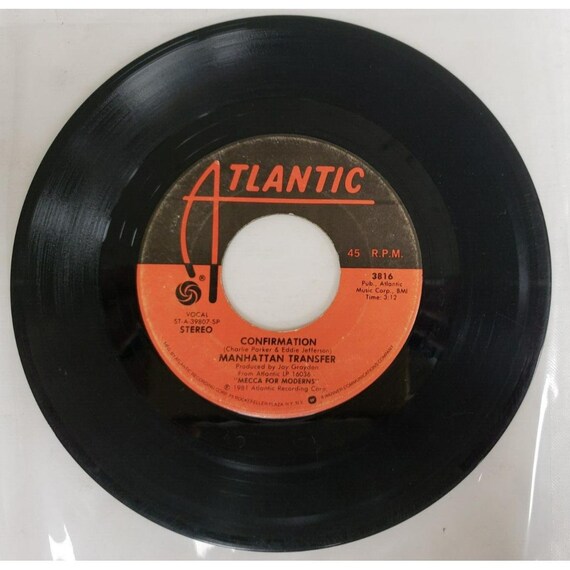 Record 45 RPM Vinyl Manhattan Transfer- Boy From New York City