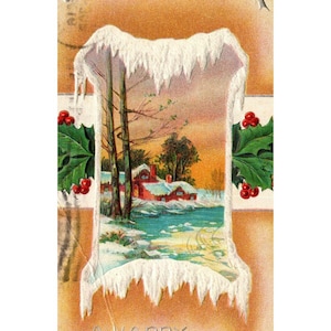 Ansichtkaart, antiek, kerstwenskaart 16 december 1911 Groene stempel