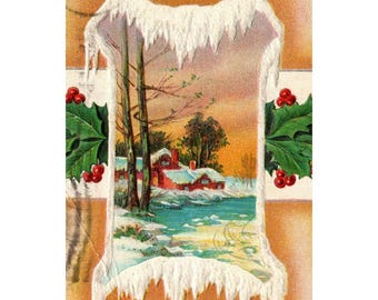 Postcard, Antique, Christmas Greeting Card December 16, 1911  Green  Stamp