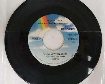 Record 45 RPM Vinyl Olivia Newton-John Heart Attack / Stranger's Touch MCA  1981