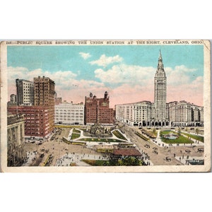 Plac publiczny z Union Station po prawej stronie Cleveland Ohio Opublikowano PC336