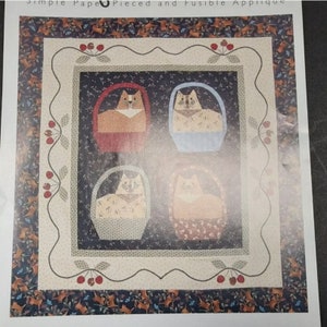 Quilt Pattern Scrapbasket Cats -Love Quilt Patterns Kathy Love #061SBC ©2004