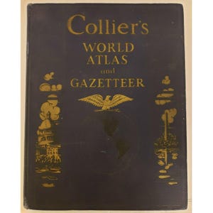 Collier's World Atlas and Gazetteer ©1940 Carte de la Seconde Guerre mondiale, pays de l'Axe occupés