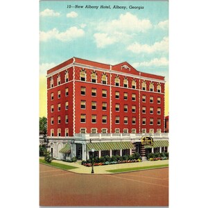 Cartão postal, Vintage, The New Albany Hotel, Albany, Geórgia, 1920-30 (PC74)