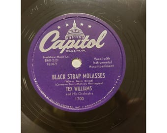Bracelet noir mélasse 78 tr/min - Love & Devotion - Disque 10" Tex Williams vintage 40's