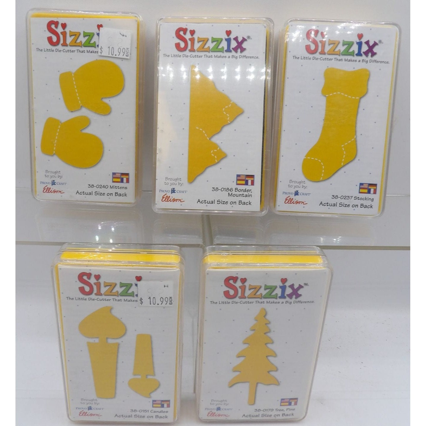 Sizzix Die Cutter Cartridge Set With Cases: Mittens Stocking
