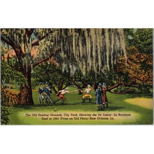 Cartões postais, Vintage, Antigos campos de duelo, Parque da cidade, Nova Orleans, La PC46