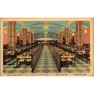 Blue Boar Cafeteria Sala de jantar principal Cleveland Ohio Linen Unposted PC335