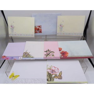 Envelope de flores e borboletas lote de 11 três 6,5x4,75 dois 7x5 dois 7,25x5,25 quatro7,75x5,75