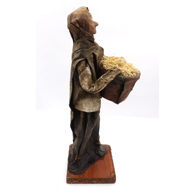 Paper Mache Rice Viejita Papel Mache Old Woman With Basket of Rice Papier Mache 12x3.5x3 ...