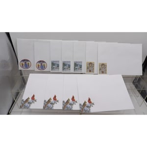 Christmas Decorated Envelope Lot of 9;  Five 7.25 x 5.25 and Four 7.75 x 5.75