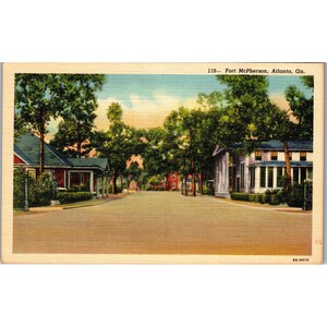 Carte postale vintage, entrée, Ft McPherson, Atlanta, Géorgie, années 1920-30 (PC98)