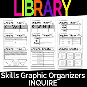 Bibliothek Fähigkeiten Grafik Organizer Arbeitsblätter Forschung