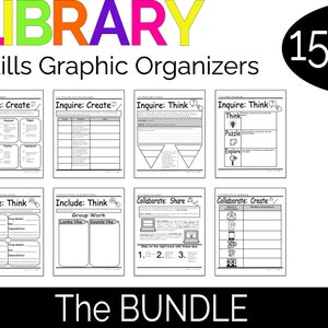 Library Skills Graphic Organizers Research Printable Worksheets
