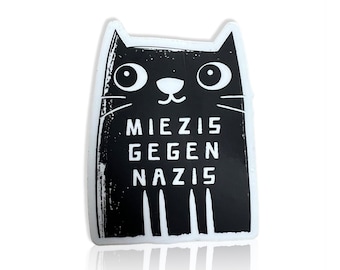 Magnet "Miezis gegen Nazis" Kühlschrankmagnet - FROIDE | linke katzen gegen rechts no nazis antifa automagnet dekoration geschenk