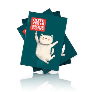 Set di 10 cartoline "Tempi carini, lotta per i diritti - Gatto" - FROIDE | biglietti di auguri di sinistra biglietti di ringraziamento biglietto di auguri contro i nazisti di destra regalo