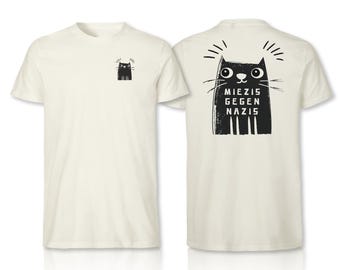 T-Shirt "Miezis gegen Nazis" *natural white* - FROIDE | Antifa 161 Shirts Gegen Nazis No Nazis No Pasaran Katzen Katze Cat