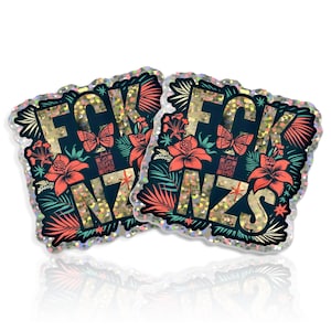 Pacchetto di 2 adesivi fustellati premium "FCKNZS" *Glitter* - FROIDE | adesivi di sinistra contro la destra no nazisti LGBTQ+ antifa 161 fck nzs