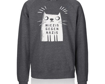 Sweater "Kitties Against Nazis" *dark grey* - FROIDE | Left-wing sweaters against the right, no Nazis, LGBTQ+, woke, Antifa, No Pasaran