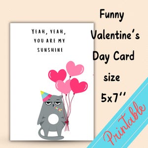 LUSTIGE Valentinstag Karte DRUCKBAR Download |Katzen Valentinstag pdf |  Verrückte Valentinstagskarte | Lustiger Jubiläums Download