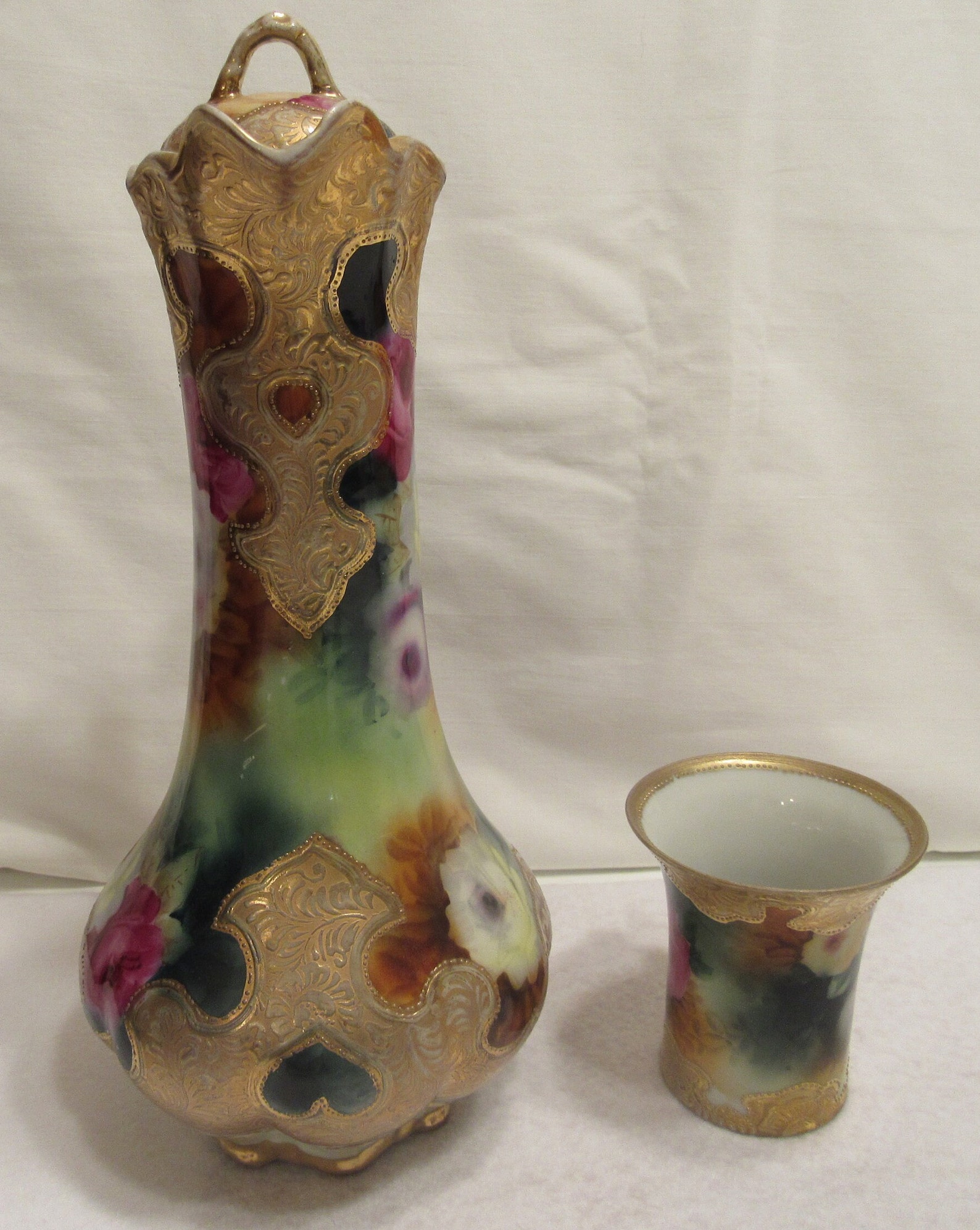 Antique Royal Kinran Nippon Hand Painted Chocolate Pot/pitcher Etsy