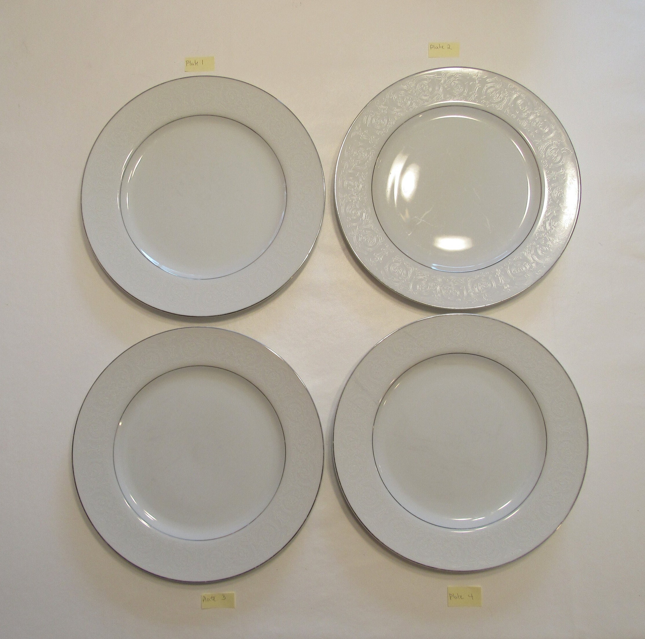 Vintage Southwicke White Lace Fine China Dinner Plates