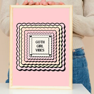 Goth Girl Vibes, Gothic Home Decor, Goth Wall Art, Pastel Pinks, Funny Wall Art, Home Decor, Girly Wall art, Gothic Pink, Satin Posters