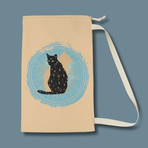 Celestial Cats Laundry Bag, Bohemian Laundry Bag, Cat Lover Laundry Bag, College Laundry Bag, Travel Laundry Bag, Animal Laundry Bag