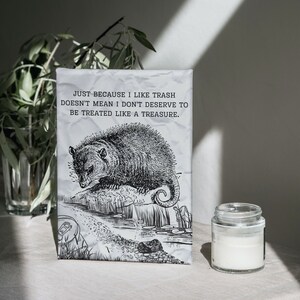 Opossum Wall Art, Funny Opossum Poster, Dorm Room Poster Art, Funny Wall Art, Opossum Home Decor, Opossum Art Print,  Satin Posters