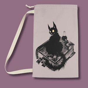 Black Cat Laundry Bag, Cat Laundry Bag, Animal Laundry Bag, Halloween Laundry Bag, College Laundry Bag, Halloween And Dorm Room Essential