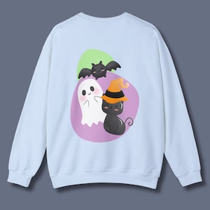 Cute Halloween Sweatshirt, Ghost Sweatshirt, Black Cat Sweatshirt, Bat Sweatshirt, Halloween Sweatshirt, Spooky Sweatshirt, Cute Sweatshirt