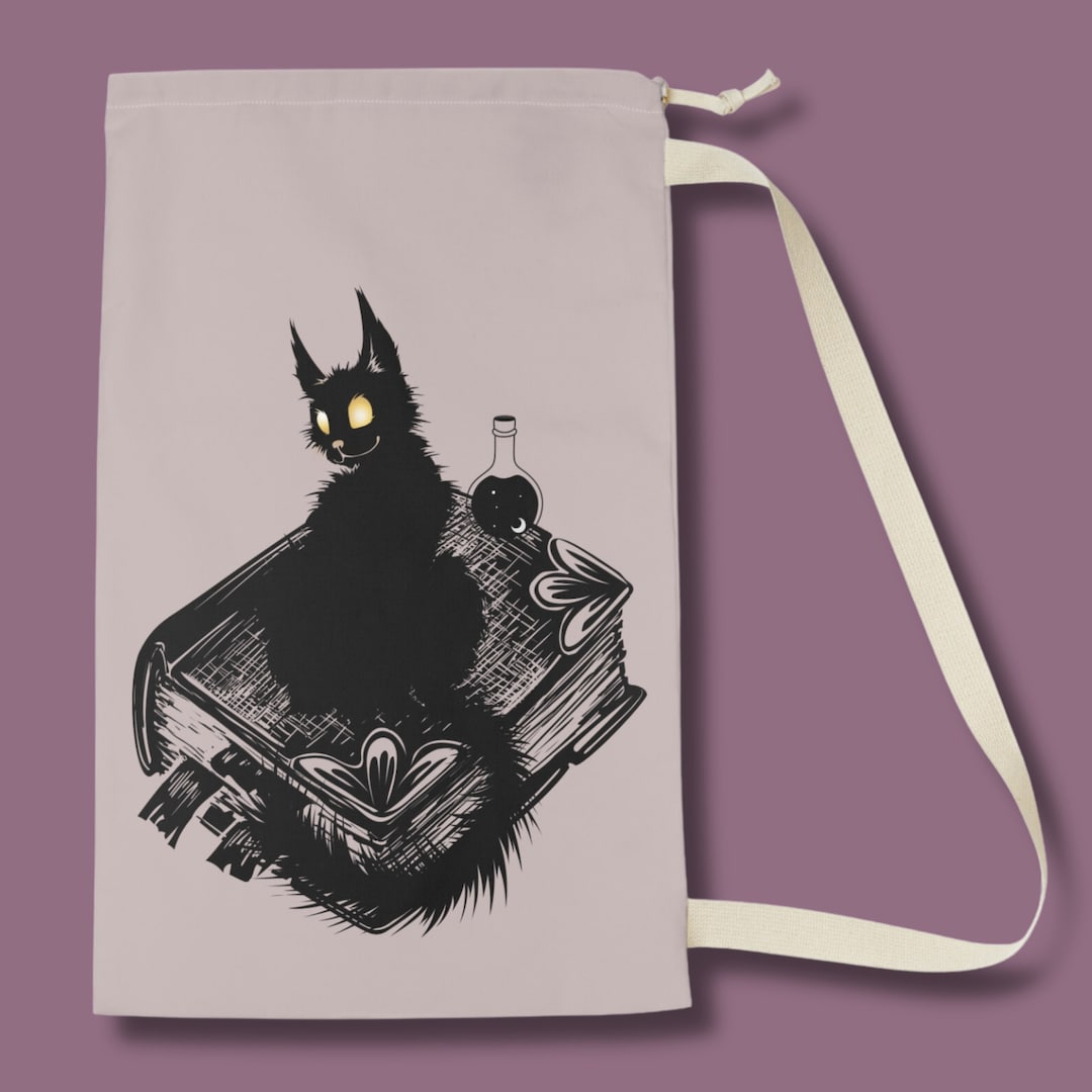 Cool Black Cat Laundry Bag Cat Laundry Bag Animal Laundry Etsy