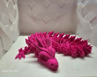 3D Printed Crystal Dragon, Articulated Fidget Toy