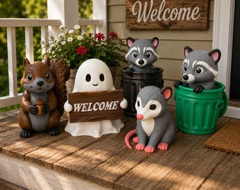 Porch Pals 3D Printed Porch Decor | Cute Outdoor Animal & Seasonal Porch Decorations | Patio Garden Decor | Unique Housewarming Gift