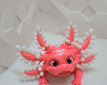 3D Printed Articulating Axolotl Figurine: Custom Color