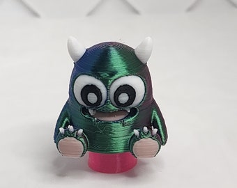 Googly eyed monster straw topper