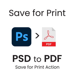 Op de afbeelding: Een grafiek die laat zien hoe je een Photoshop PSD-bestand als PDF kunt opslaan om te printen. De grafiek toont een Photoshop-pictogram met een pijl die naar een PDF-pictogram wijst. De tekst eronder luidt "PSD naar PDF Opslaan voor afdrukken."