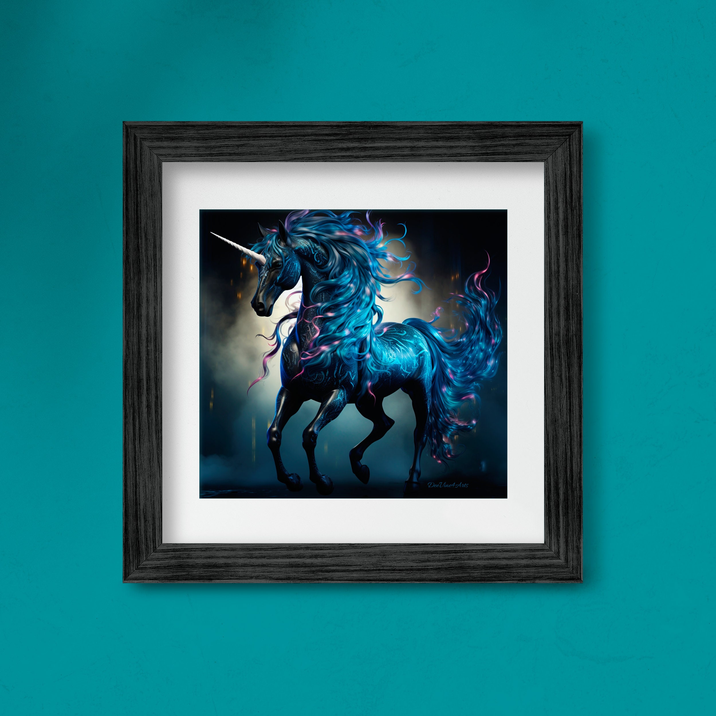 Black Unicorn Print Fantasy Horse Artwork Unicorn Printable Art Black ...