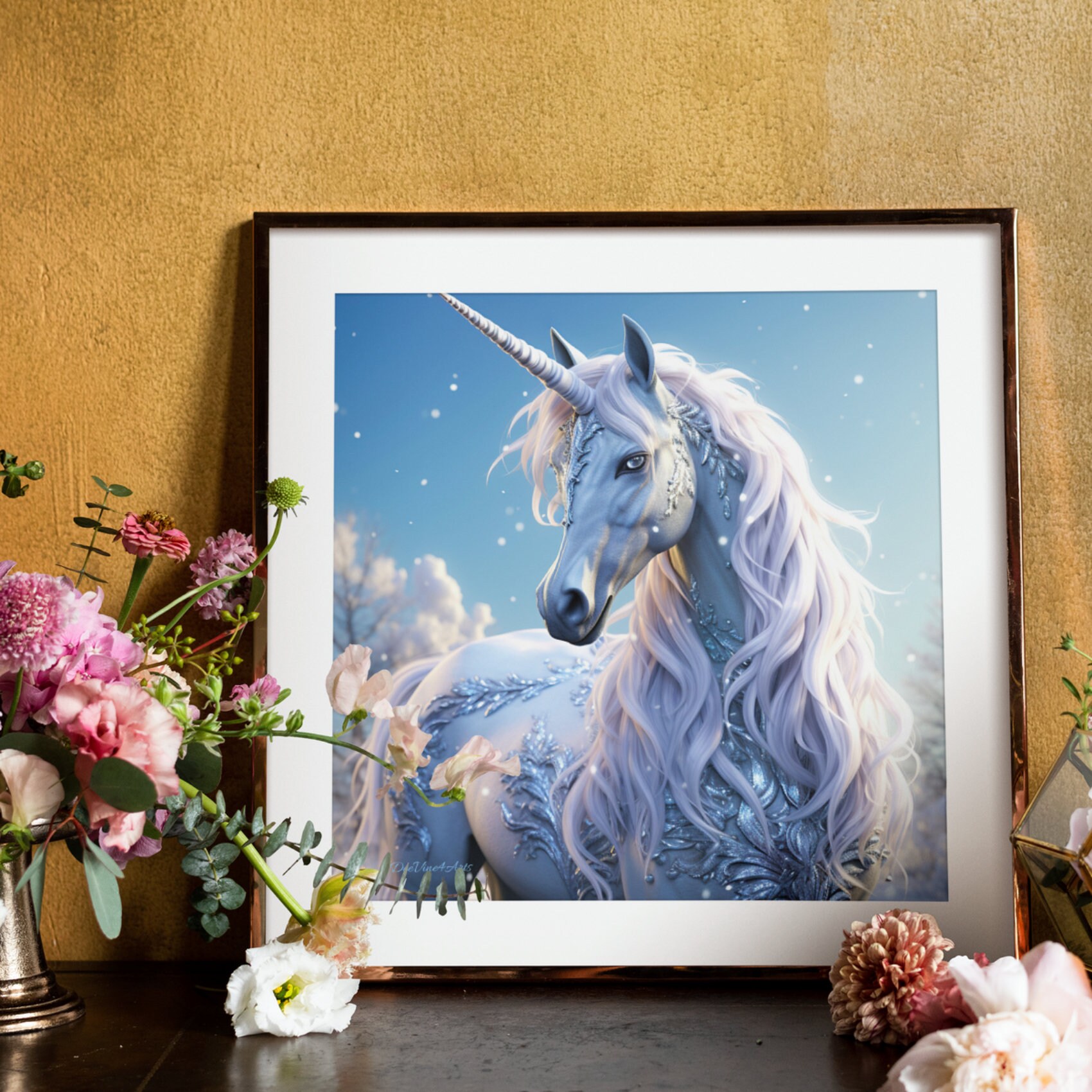 White Unicorn Print Unicorn Digital Download Fantasy Horse Art Piece ...