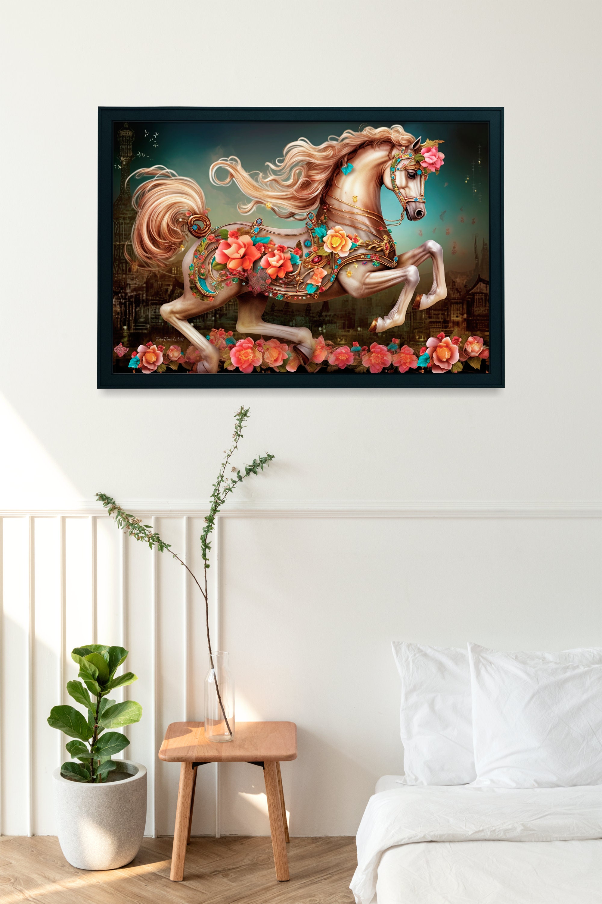 Carousel City Horse Print Carousel Nursery Decor Horse Digital Etsy