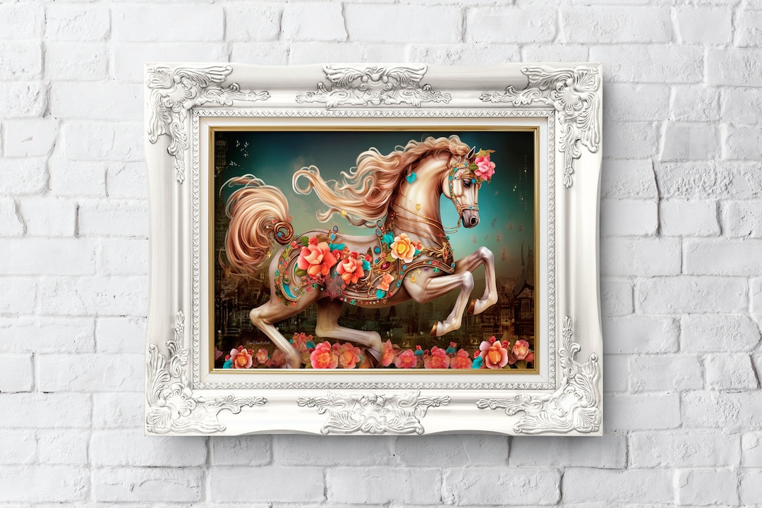 Carousel City Horse Print Carousel Nursery Decor Horse Digital Download