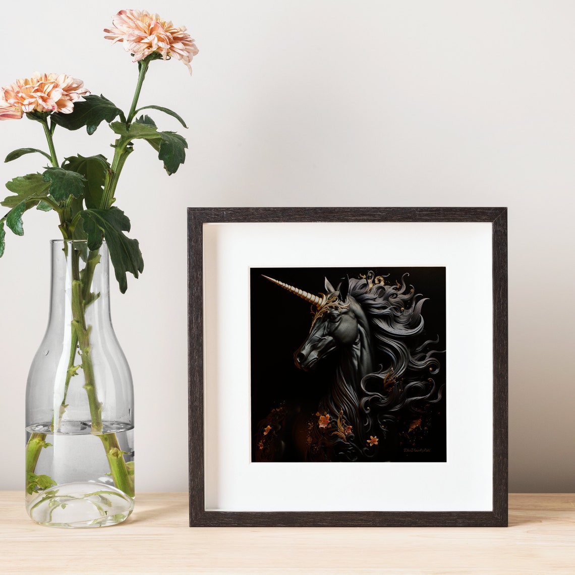 Black Unicorn Print Unicorn Artwork Fantasy Horse Digital Download ...
