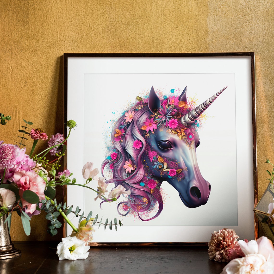 Unicorn Portrait Digital Download Unicorn Print Unicorn Artwork Fantasy ...