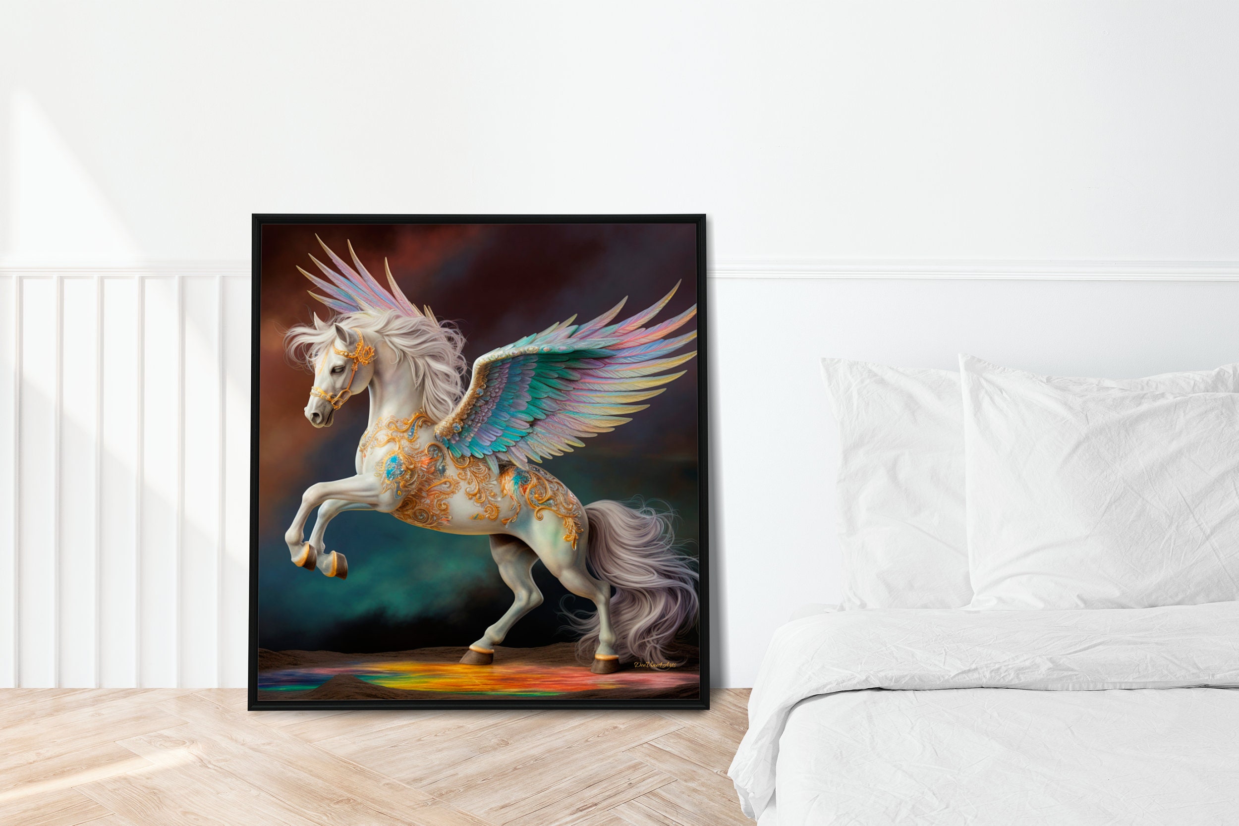 Pegasus Print Flying Horse Poster Pegasus Digital Download Fantasy ...