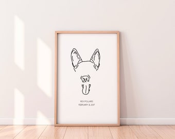 Haustier Poster | Plakatauftrag | Personalisiertes Tier Poster | Line Art