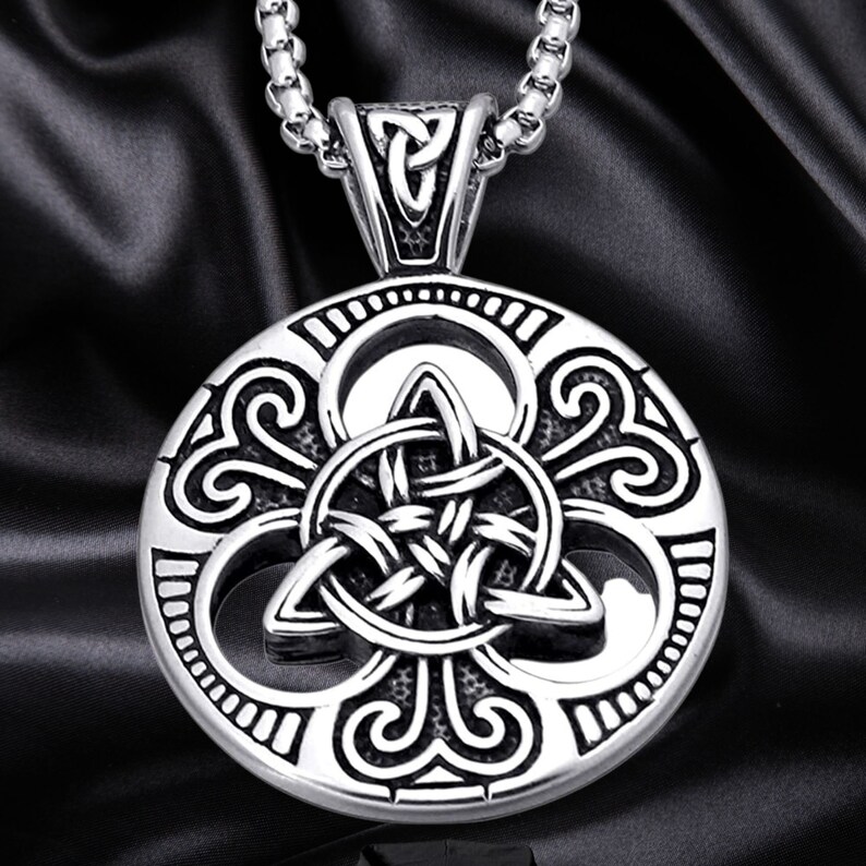 Celtic Knot Necklace for Menstainless Steel Magic Double Side - Etsy