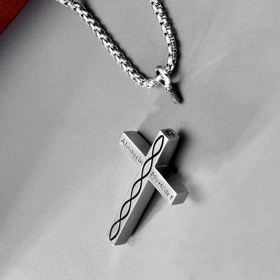 Sterling silver shop cross cremation jewelry