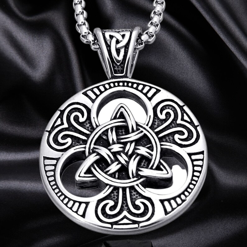 Celtic Knot Necklace for Menstainless Steel Magic Double Side Etsy