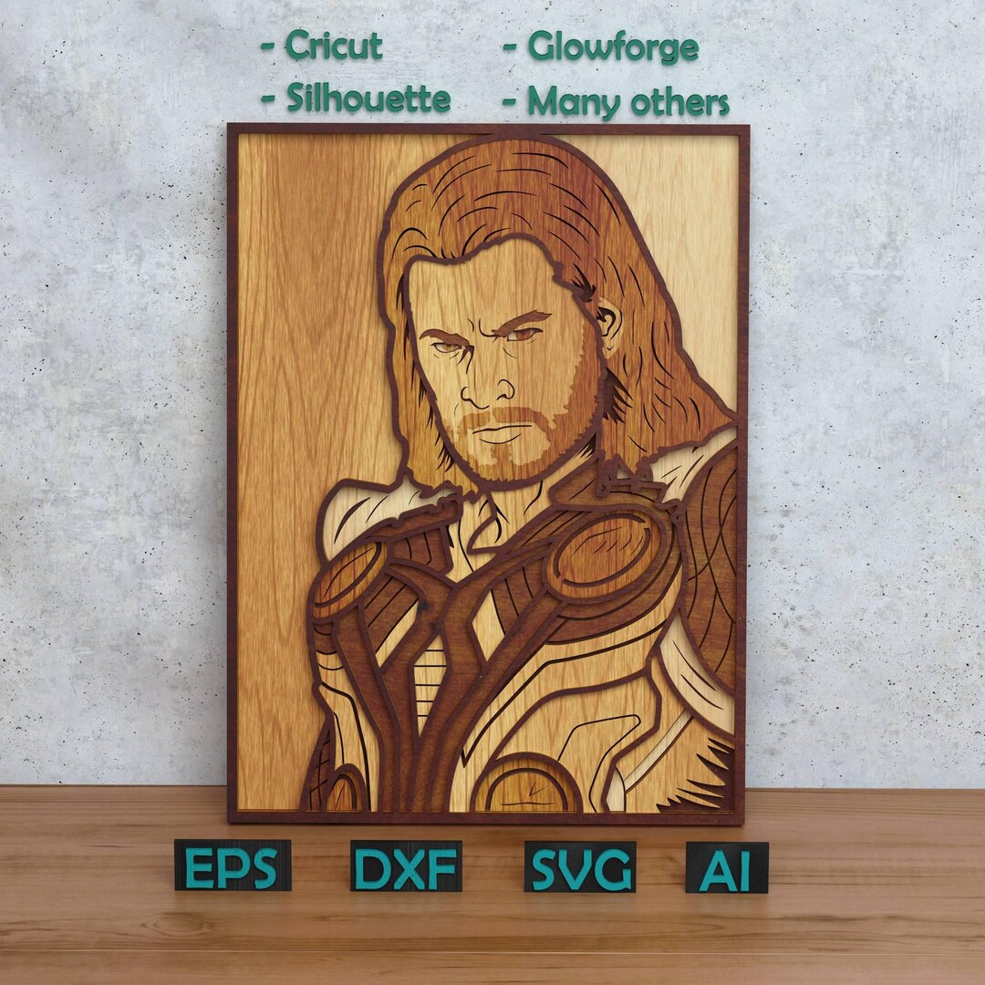 Thor Superhero Layered Design for Laser and Paper Cutting, Thor Comic ...
