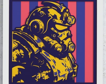 Armored Guy Shadow Box, Soldier SVG Layered design for Cricut Silhouette and other cutters, Soldier layered SVG, Vector file for cutting